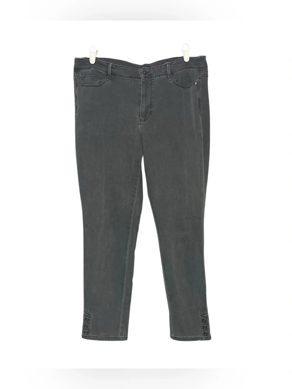 J Jill Authentic Fit Slim Leg Jeans Womens 14 Grey Denim Mid Rise Ankle